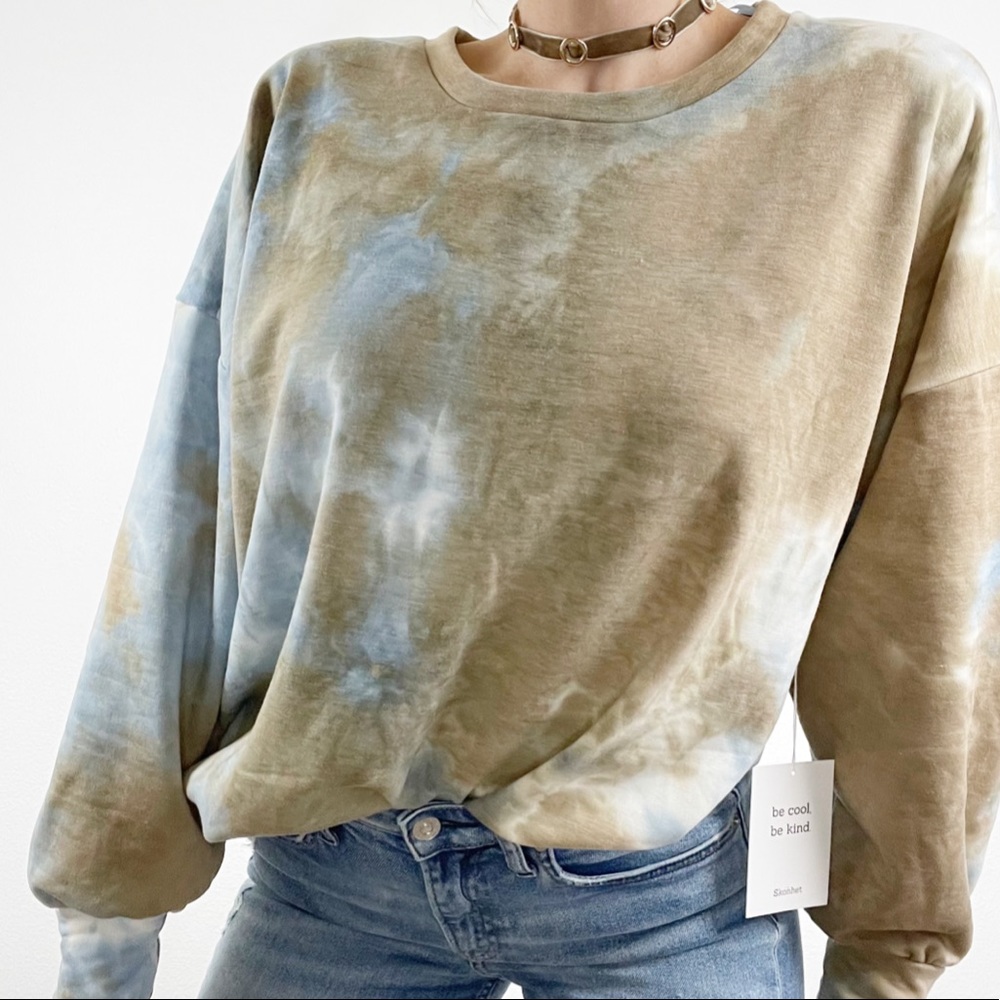Tie Dye Relaxed Fit Sweatshirt Crewneck Soft M